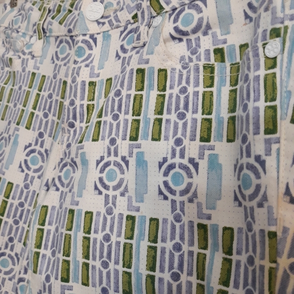 Tory Burch Alexa Cropped Skinny Jeans Blue White - Picture 4 of 8